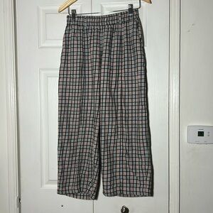 Back Beat Co. Black and White Plaid Wide Leg Pants
